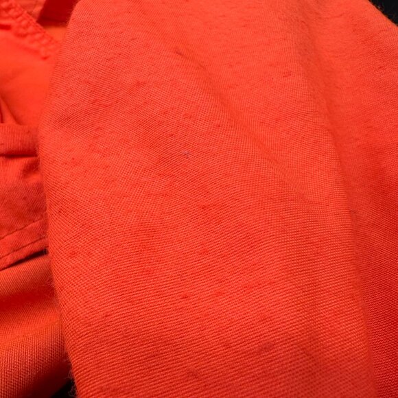Vintage Orange Hunting Jacket Medium Small Game Pocket Zip Up Retro 1970s As Is - Picture 7 of 12